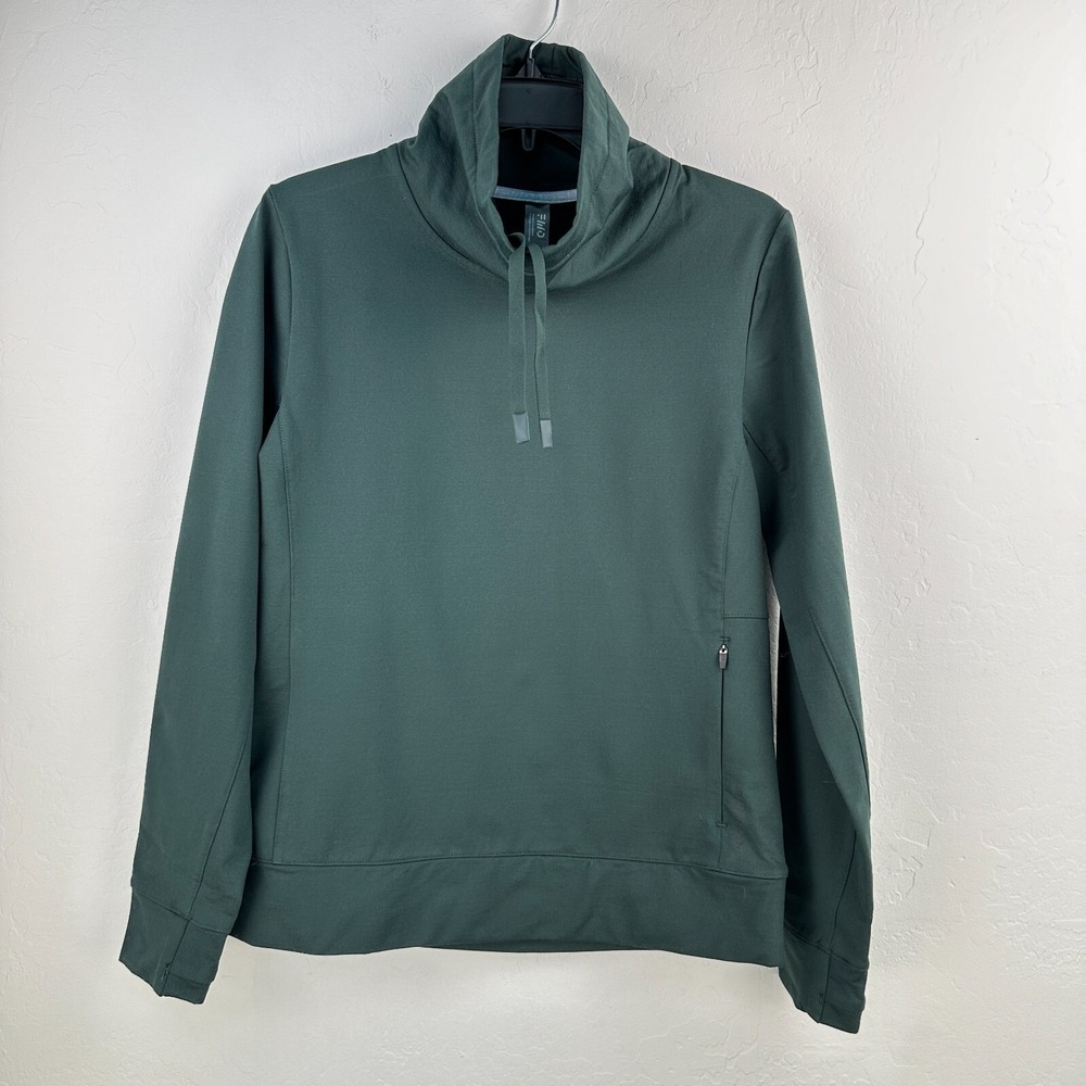FWD Sweatshirt Womens M Green‎ Cowl Neck Athleisure Training Lounge Pilates Yoga